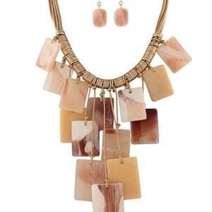 Square Celluloid Necklace Set